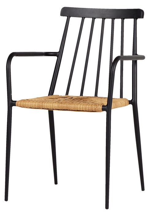 Havestol stabelbar alu/rattan sort - Envy